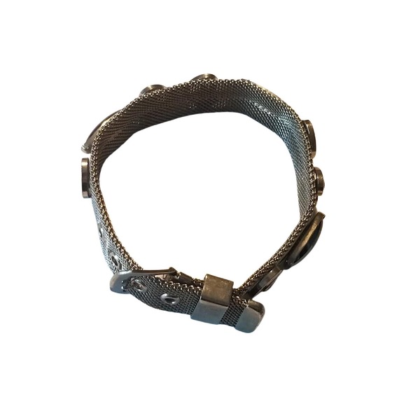 Vintage Mesh Bracelet With Hematite Cabochons - Picture 4 of 10